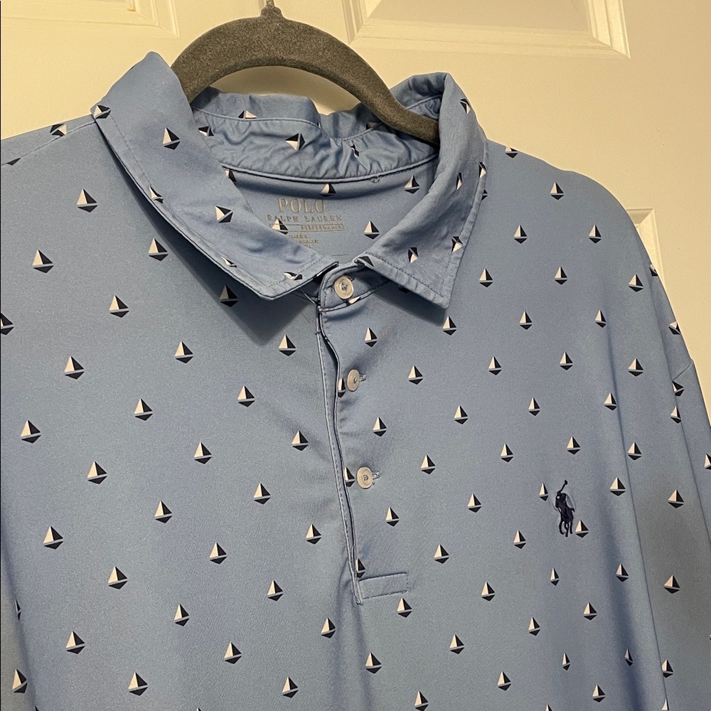 Polo by Ralph Lauren Light Blue Sailboat Pattern Polo